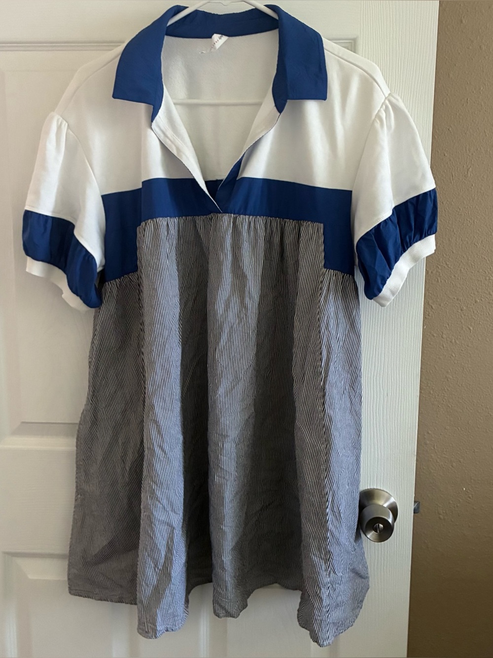 Daily Practice Rugby Babydoll Mini Dress, Size Large